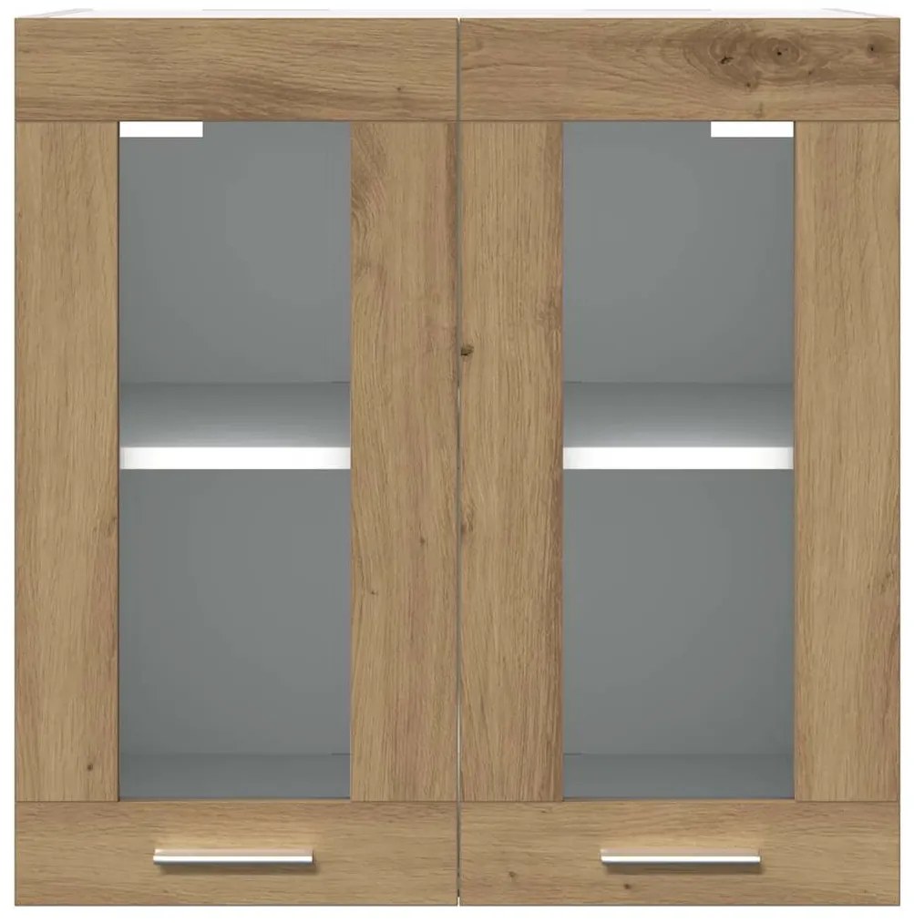 “Lyon” konyhai fali szekrény üvegajtóval kézműves tölgy