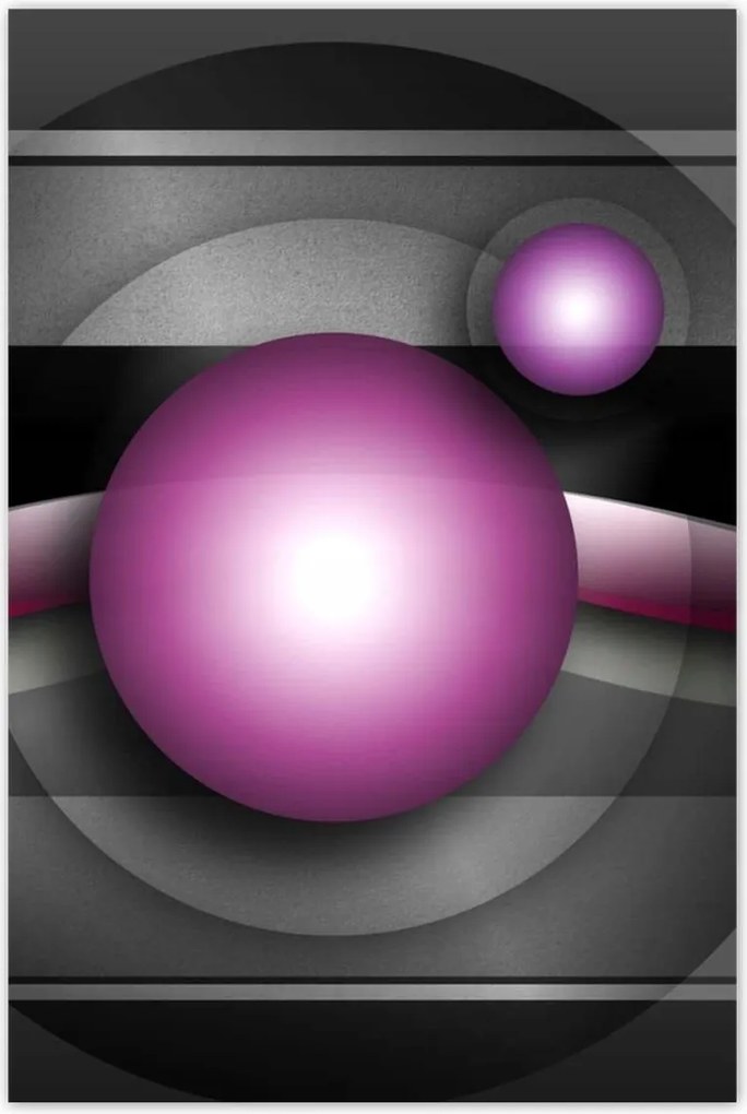 Poszterek 60x90 Lila gömbök Absztrakt