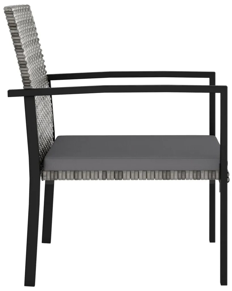 4 db szürke polyrattan kerti étkezőszék