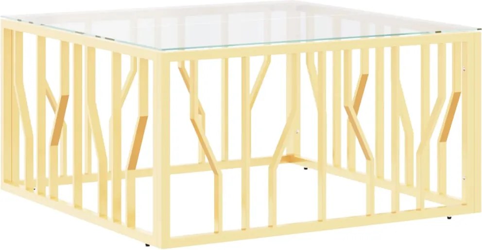 vidaXL ezüstszínű üveg és rozsdamentes acél dohányzóasztal 80x80x40 cm