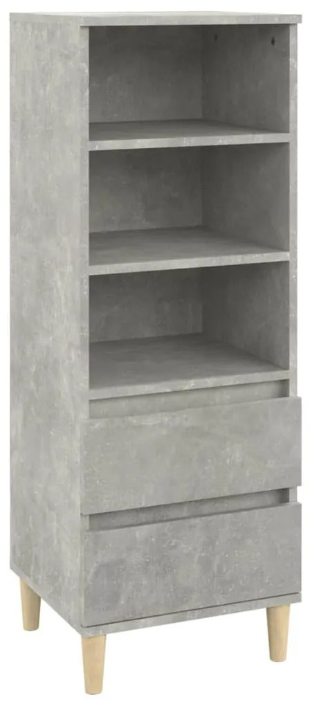 betonszürke szerelt fa magasszekrény 40 x 36 x 110 cm