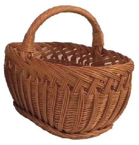 Fonott fa tároló kosár fogantyúval, 41x52 cm