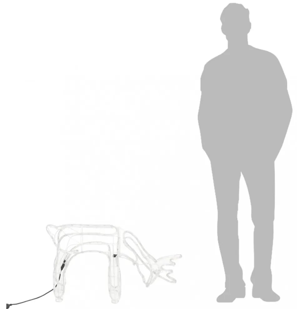 meleg fehér karácsonyi rénszarvas figura 73 x 31 x 45 cm