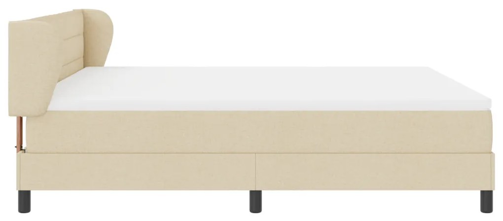 Boxspring Ágy Mattal Krém 180x200 cm Szövet