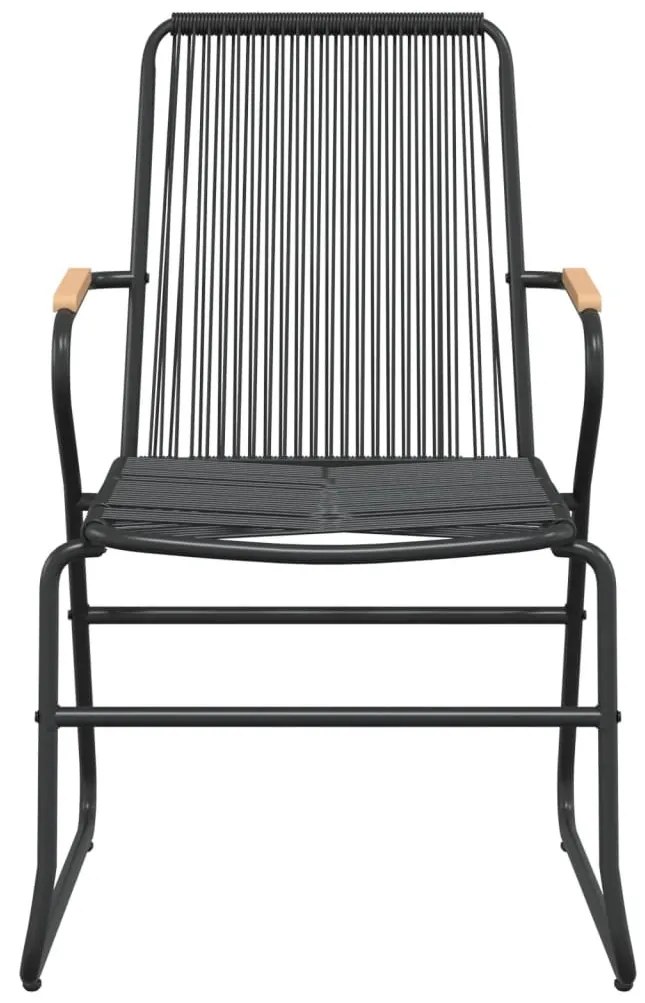 vidaXL 9 részes fekete PVC rattan kerti étkezőgarnitúra
