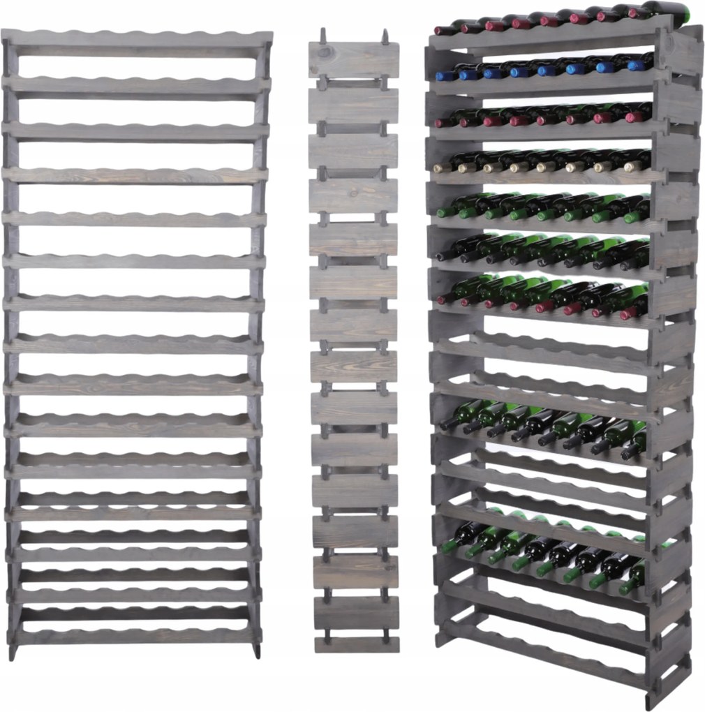 Bortartó állvány moduláris fa palack 15x8 szerelés szerszámok nélkül