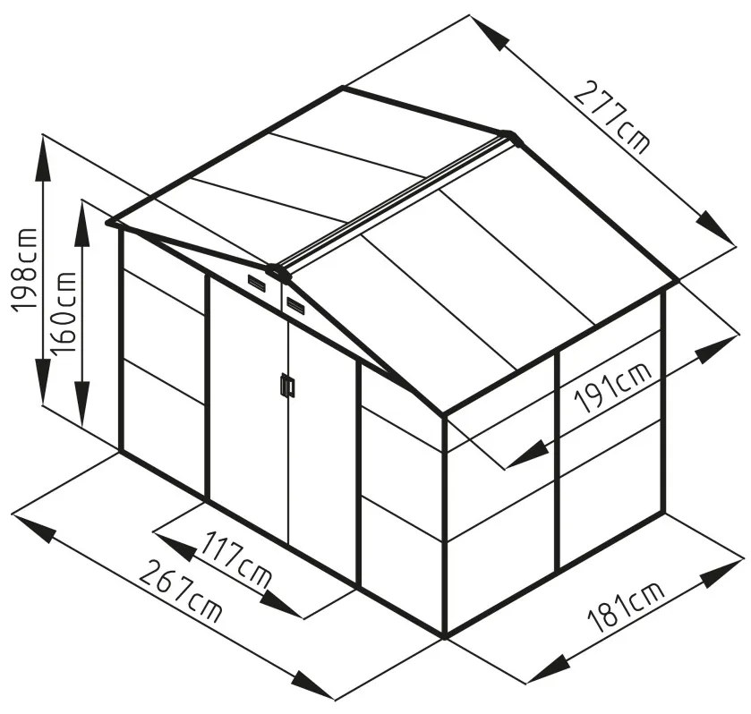 G21 GAH 529 - 277 x 191 cm-es kerti fém ház, antracit