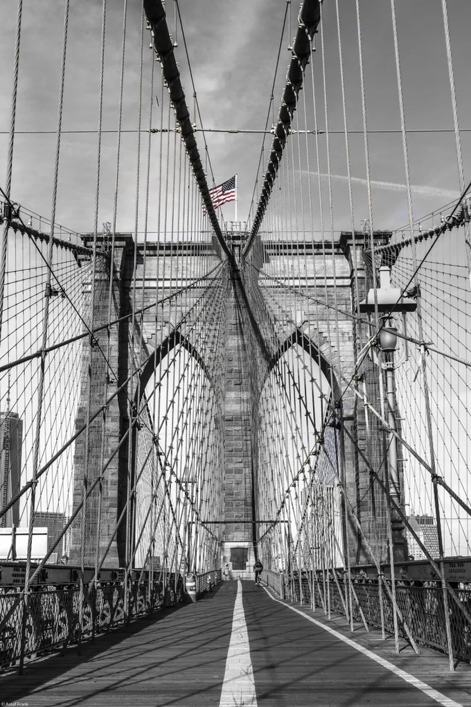 Poszter 30x45cm Gyalogátkelőhely a Brooklyn hídon, Assaf Frank