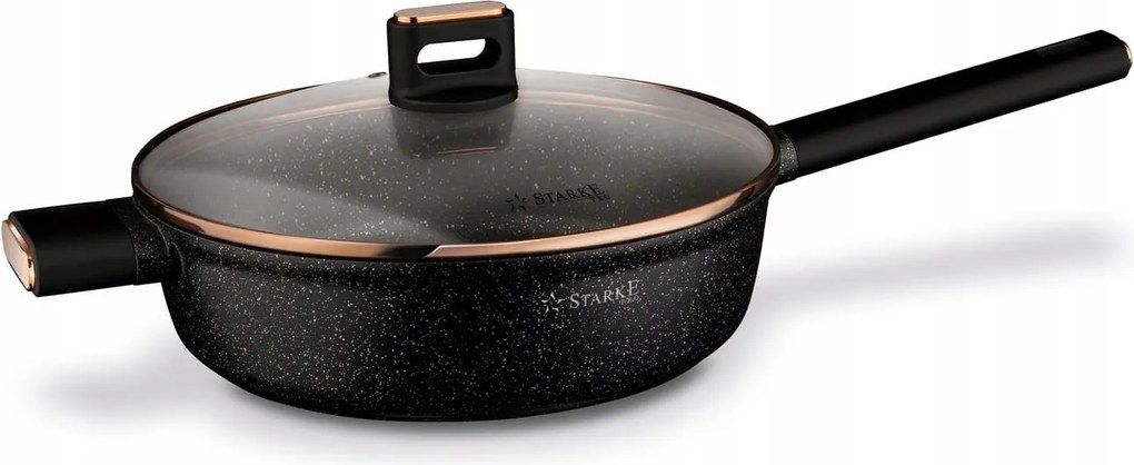 Mély serpenyő nagy indukciós fedővel szilárd réz 28cm