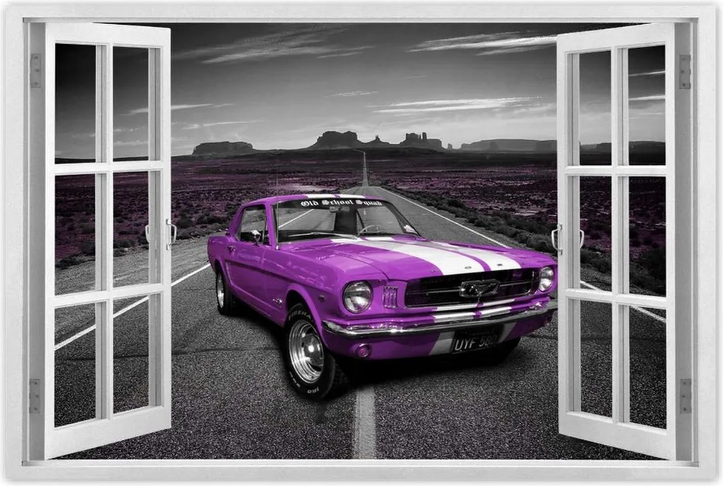 Poszter 60x40 Lila Ford Mustang
