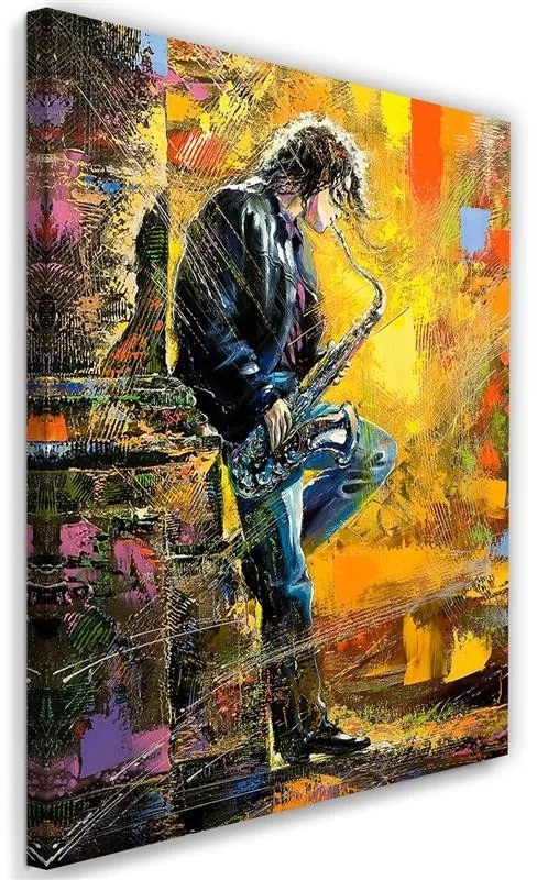 Gario Vászonkép Zenész szaxofonnal Méret: 60 x 90 cm