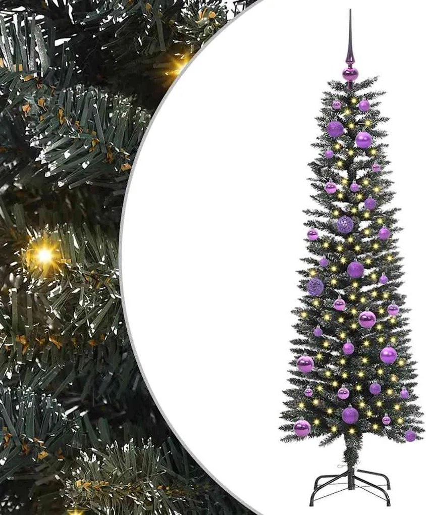 vidaXL Mű karácsonyfa 150 LED-del Zöld 150 cm PVC és Műanyag és Acél