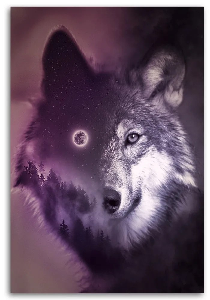 Gario Vászonkép A farkasfej és az éjszaka - Patryk Andrzejewski Méret: 60 x 90 cm