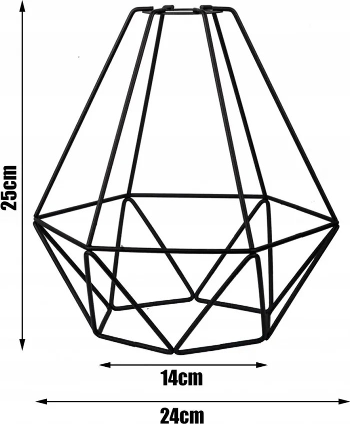 KÉSZLETKISÖPRÉS! Glimex Diamond Eko nagy méretű drót búrás függőlámpa fehér 1xE27