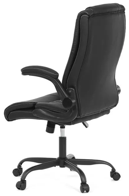 Fekete ökobőr irodai szék hintamechanikával. KA-Y344 BK