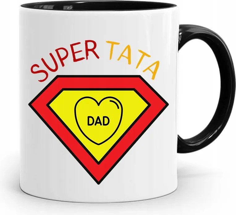 Fekete Apák Napi Ajándék Bögre Szuper Apukáknak fényképes nyomtatással