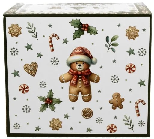 Karácsonyi porcelán jumbo 1 literes bögre mézeskalács macis díszdobozban