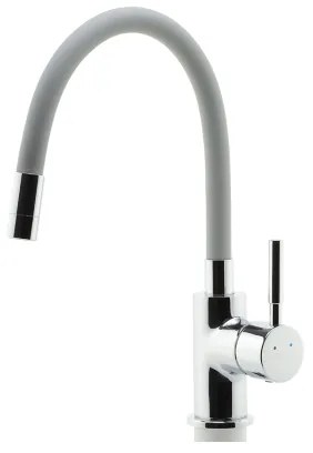 FERRO - Mosogató csap rugalmas karral fényezett króm/szürke