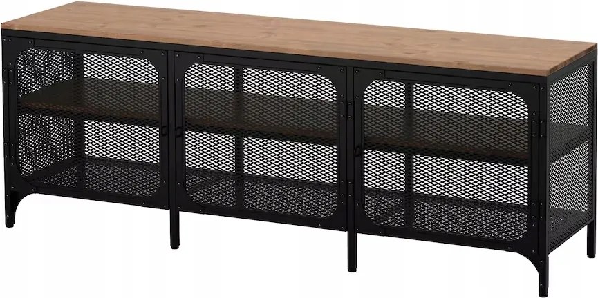 Ikea Fjallbo Tv szekrény fekete 150x36x54 cm