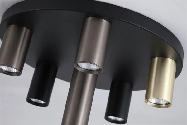 Searchlight 50570-6BK - Mennyezeti lámpatest TUBES 6xGU10/10W/230V, Ø 40 cm