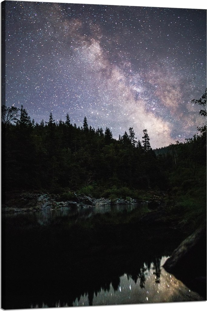 Vászonkép Kozmosz Ég a tóparton 80x120