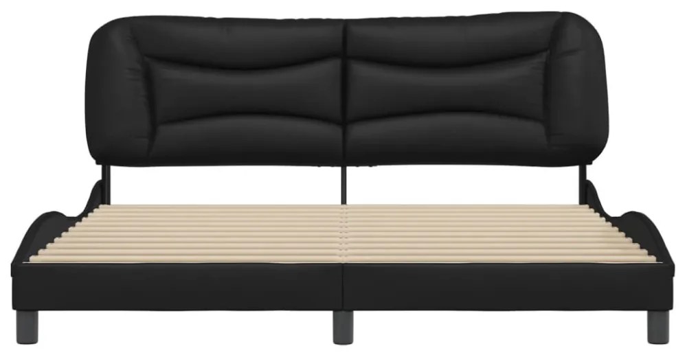 fekete műbőr ágykeret matrac nélkül Hvar 180x200 cm