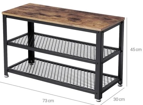 Cipőtároló DAVOR barna/fekete