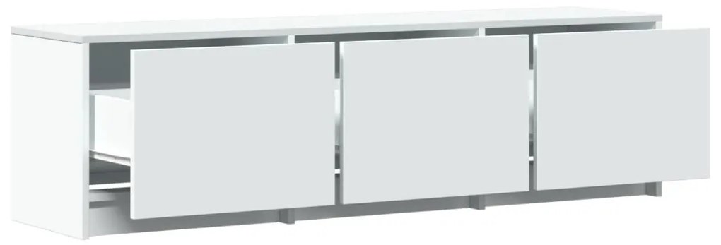 fehér szerelt fa TV-szekrény LED-ekkel 140 x 34 x 40 cm