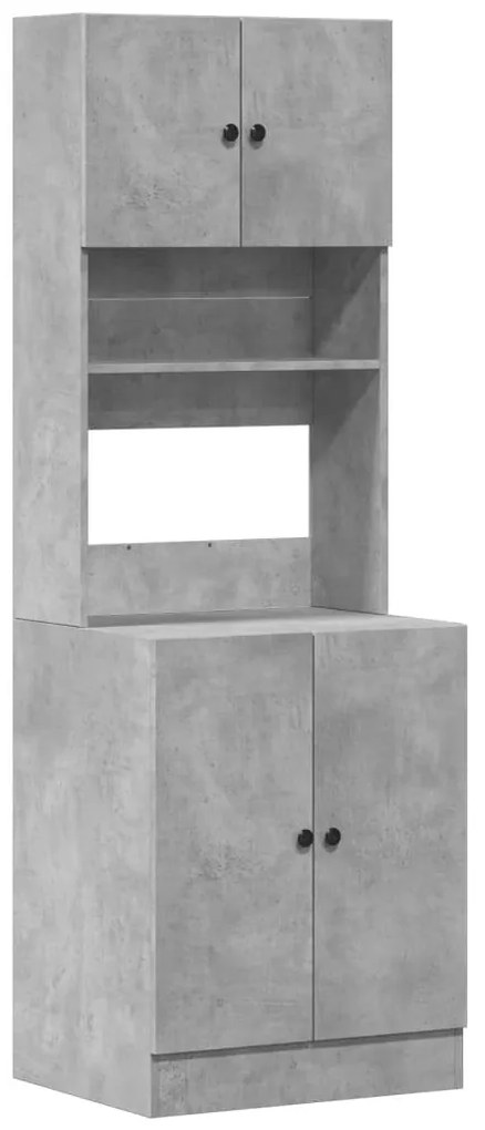 Betonszürke szerelt fa konyhaszekrény 60 x 50 x 180 cm
