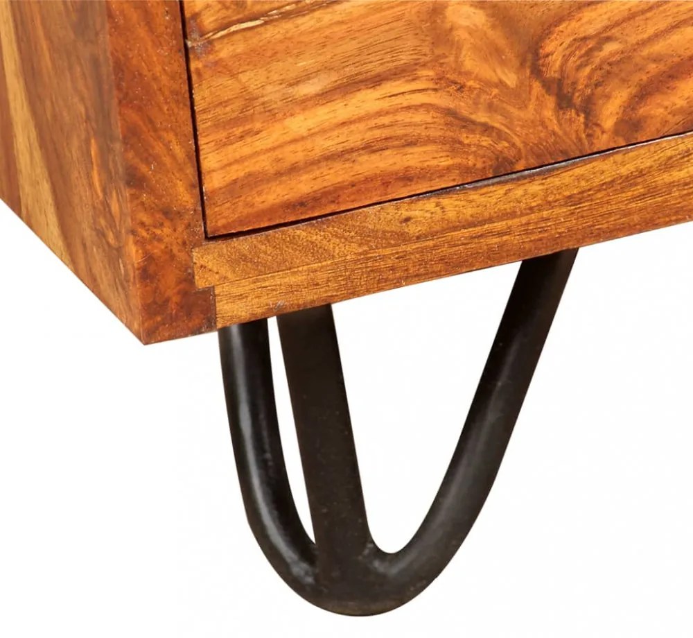 tömör akácfából íróasztal 1 fiókkal és 1 szekrénnyel