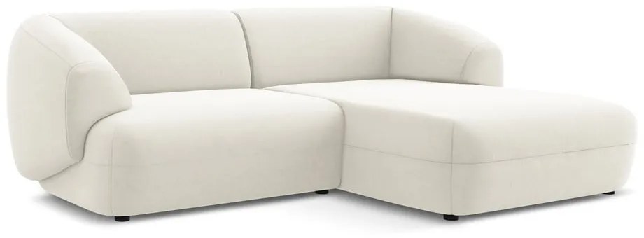 Fehér bársony sarokkanapé (jobb oldali) Moana – Makamii