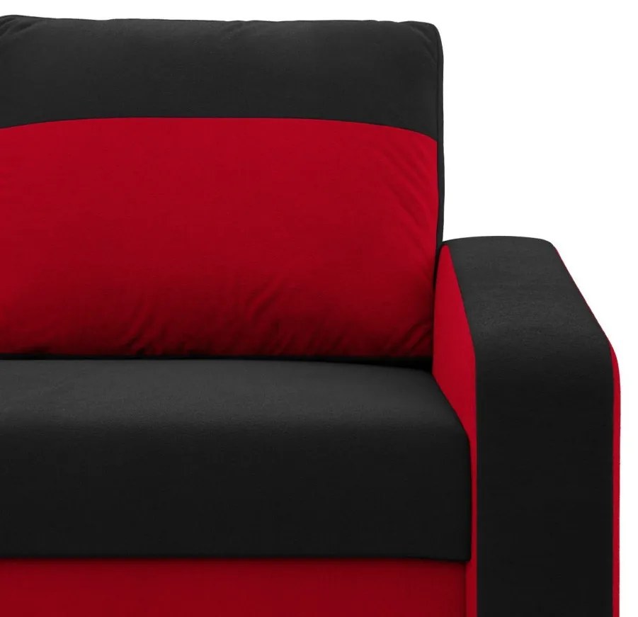 Hewlet kanapéágy, szövet anyag, hab töltet, fekete - piros