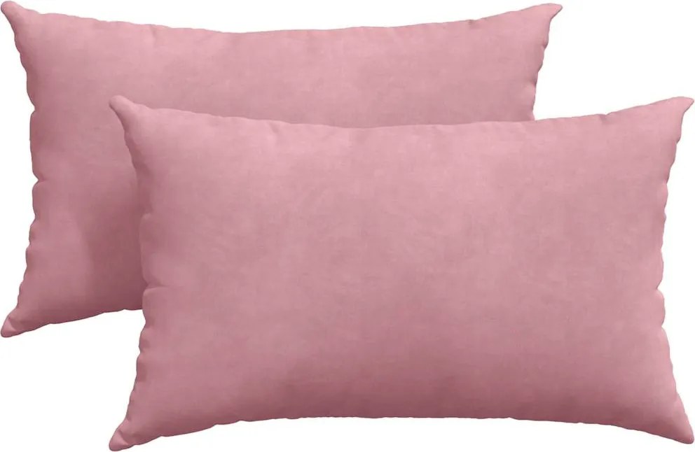 vidaXL Kanapé párnák 2 pcs Rózsaszín 50 x 30 cm Bársonyos szövet