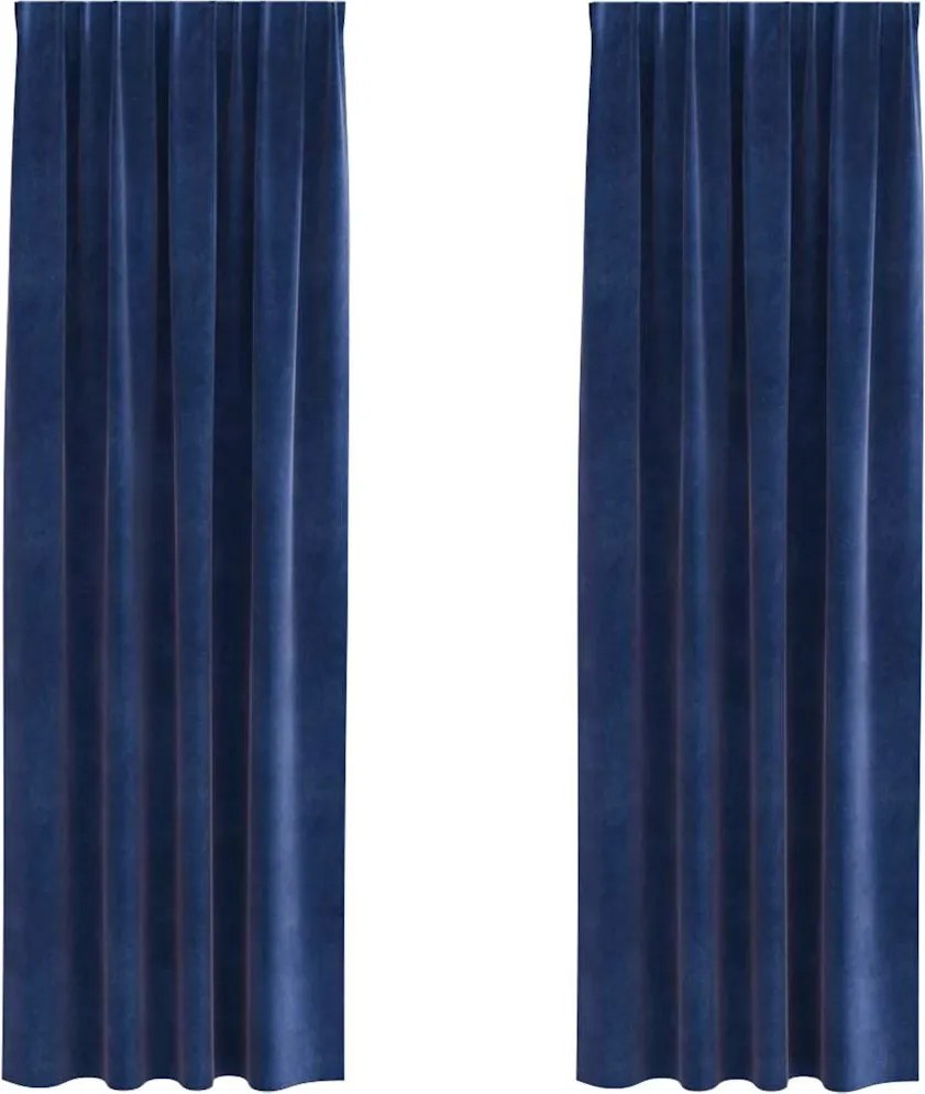 vidaXL Sötétítő függönyök 2 pcs Sötét kék 140 x 245 cm Bársony