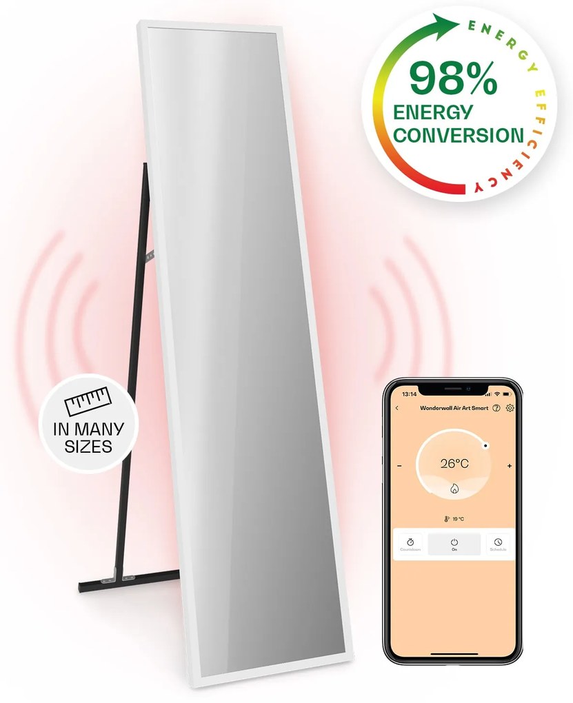 Klarstein La Palma 900 smart, infravörös hősugárzó, 40 x 160 cm, 900 W, tükörállvány