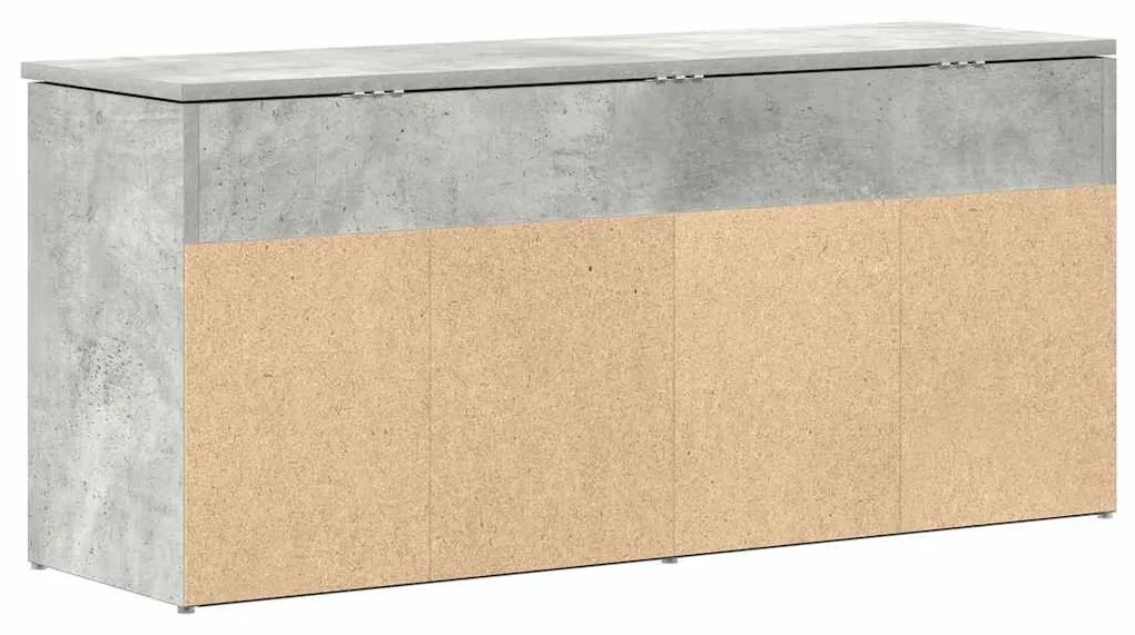 betonszürke szerelt fa cipőpolc 102x30,5x45 cm