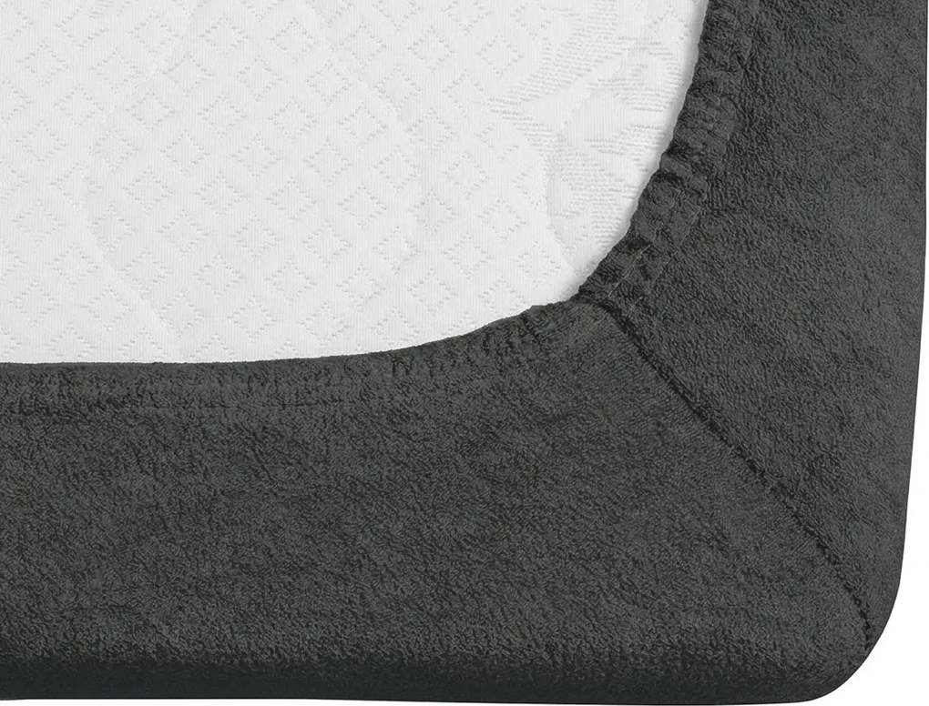 Molton fleece gumis lepedő antracit 90 x 200 cm