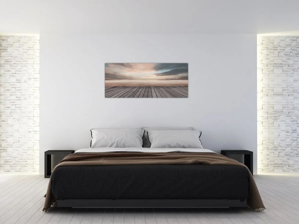 Kép - Móló naplementében (120x50 cm)