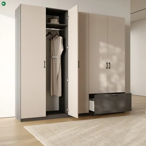 ALTA WARDROBE 5D1S ANTHRACITE+CASHMERE