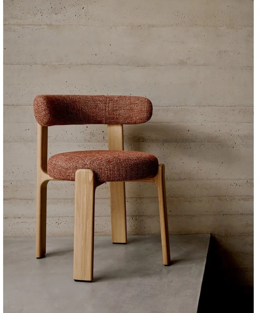 Natúr színű-terrakotta színű kőrisfa étkezőszék Granite – Kave Home