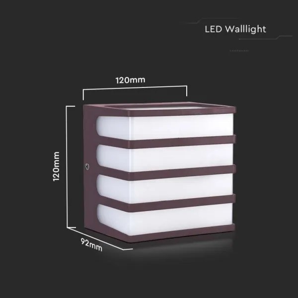 LED Kültéri fali lámpa LED/8W/230V IP65 3000K barna
