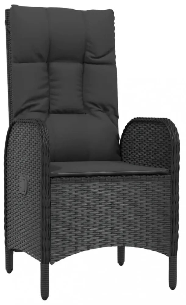 2 db fekete polyrattan kültéri szék