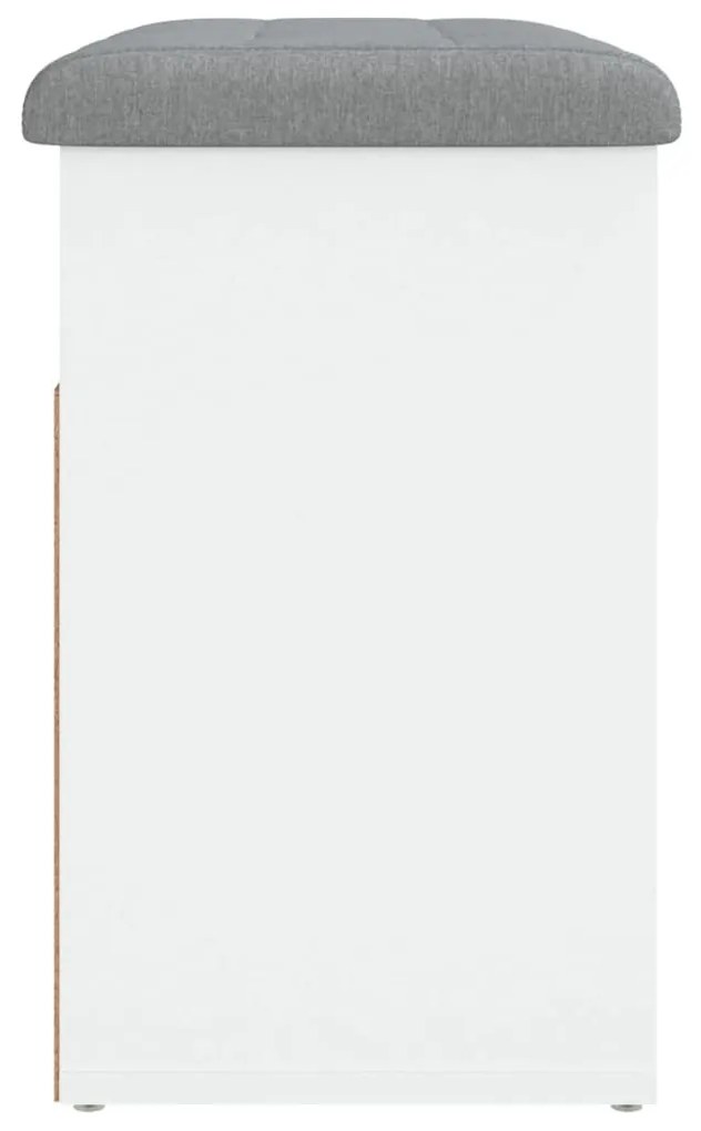 fehér szerelt fa cipőtároló pad 62 x 32 x 50 cm
