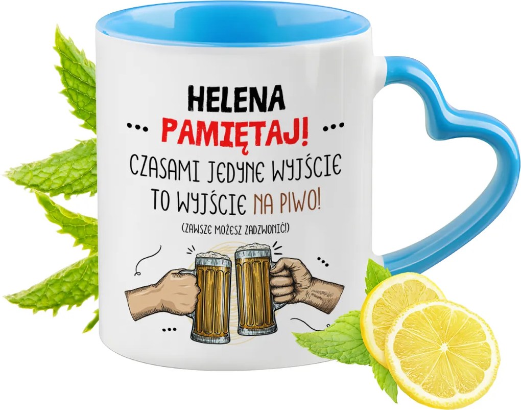 Helena Kék Bögre Szív Alakú Füllel Kávé Ajándék