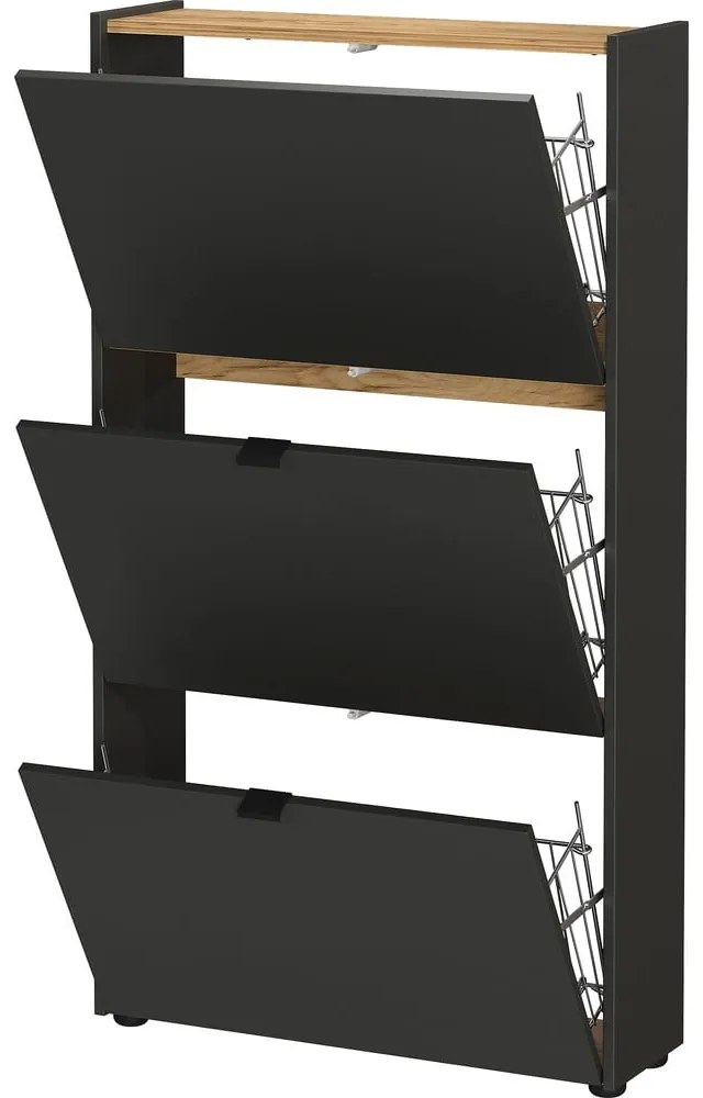 Antracitszürke előszoba bútor 101x200x22 cm Ameca – Germania