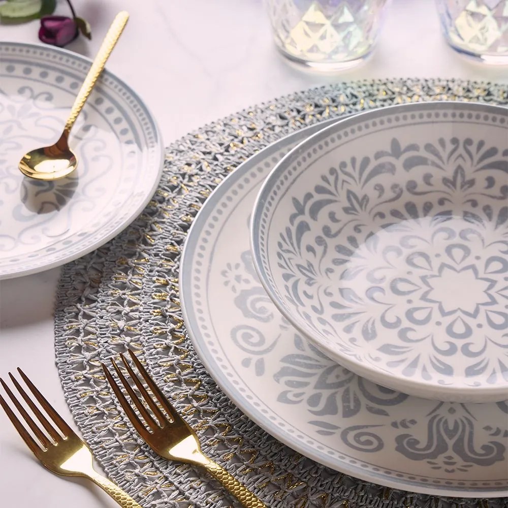 Tognana 18 részes marokkói–mediterrán porcelán étkészlet Arabesque