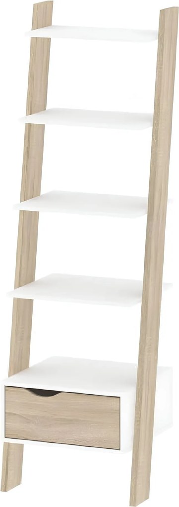 könyvespolc fiókkal, tölgy sonoma/fehér, OSLO 75385