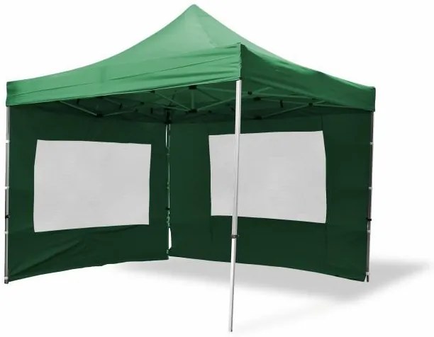 GARTHEN Összecsukható kerti sátor 3 x 3 m zöld+4 db oldalfal