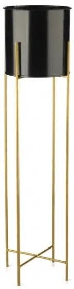 Fém virágcserép OSLO 95x17 cm fekete/arany