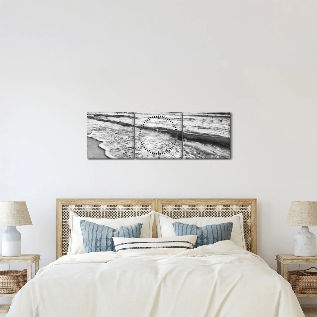 Kép - Naplemente a tengerparton (órával) (90x30 cm)